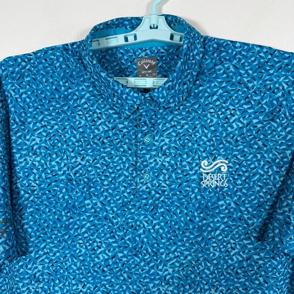 Callaway Polo Shirt Mens XL Blue Golf Performance Swing Tech Desert Springs - Picture 1 of 10